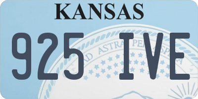 KS license plate 925IVE