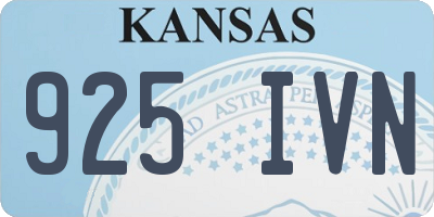 KS license plate 925IVN