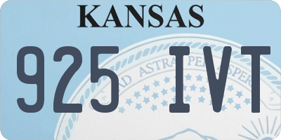 KS license plate 925IVT