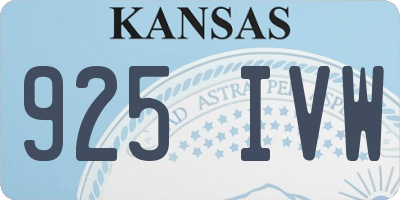 KS license plate 925IVW