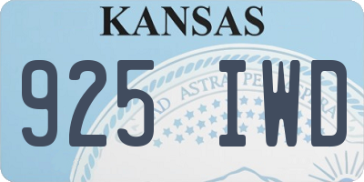 KS license plate 925IWD