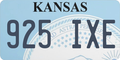 KS license plate 925IXE