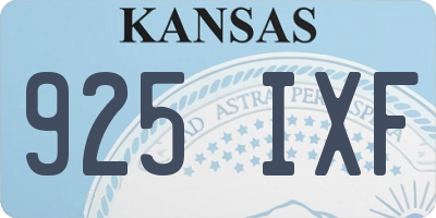 KS license plate 925IXF