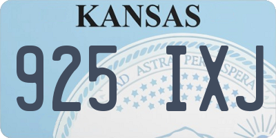 KS license plate 925IXJ