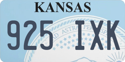 KS license plate 925IXK