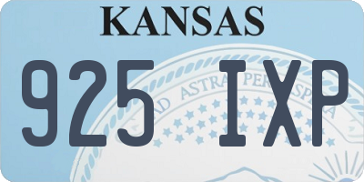 KS license plate 925IXP