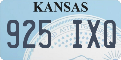 KS license plate 925IXQ