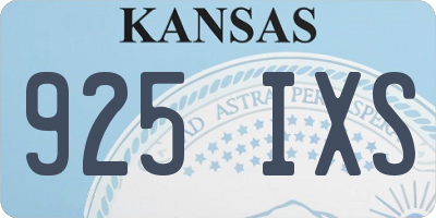 KS license plate 925IXS