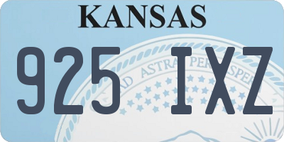 KS license plate 925IXZ
