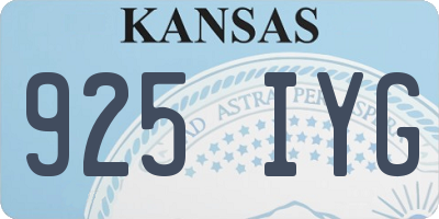 KS license plate 925IYG