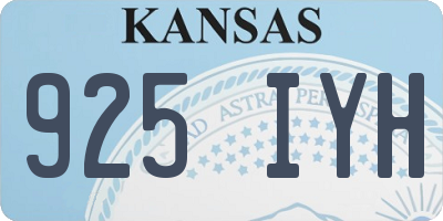 KS license plate 925IYH