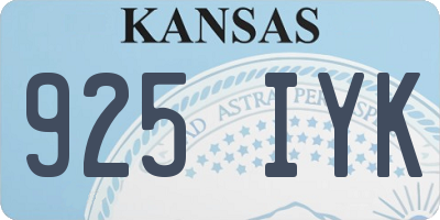 KS license plate 925IYK