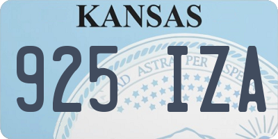 KS license plate 925IZA