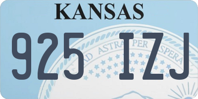 KS license plate 925IZJ