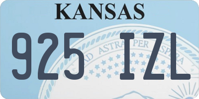 KS license plate 925IZL