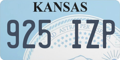KS license plate 925IZP