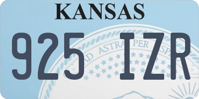 KS license plate 925IZR