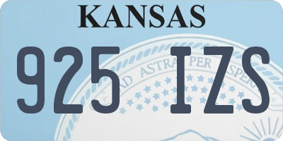 KS license plate 925IZS