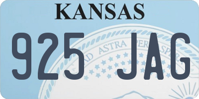 KS license plate 925JAG