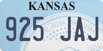 KS license plate 925JAJ