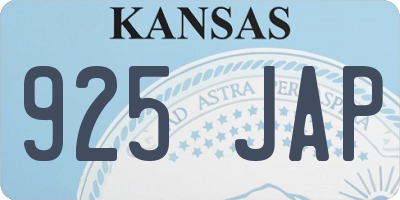 KS license plate 925JAP
