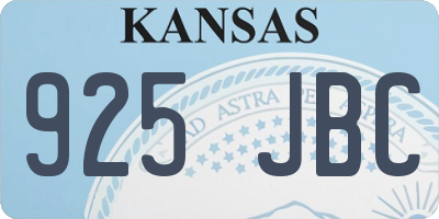 KS license plate 925JBC