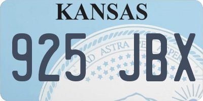 KS license plate 925JBX