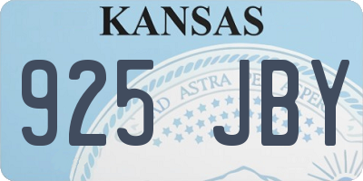 KS license plate 925JBY
