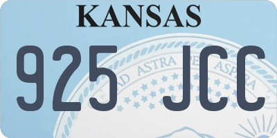 KS license plate 925JCC