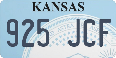 KS license plate 925JCF