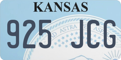 KS license plate 925JCG