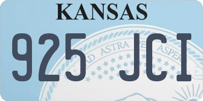 KS license plate 925JCI