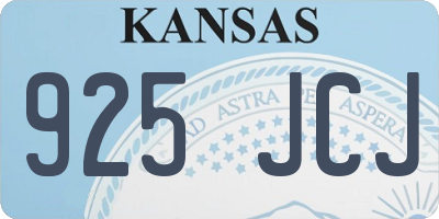 KS license plate 925JCJ