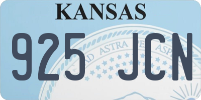 KS license plate 925JCN