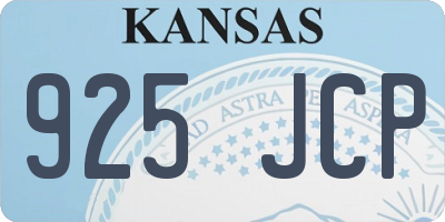 KS license plate 925JCP