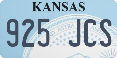 KS license plate 925JCS