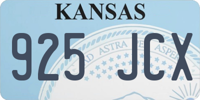 KS license plate 925JCX