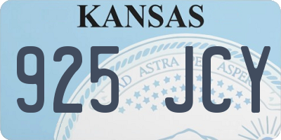 KS license plate 925JCY