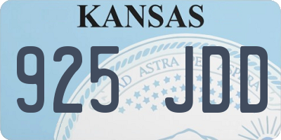 KS license plate 925JDD
