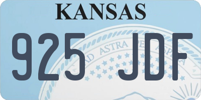 KS license plate 925JDF