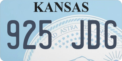 KS license plate 925JDG