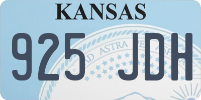 KS license plate 925JDH