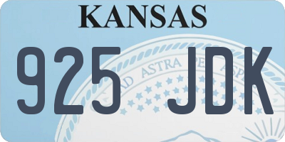 KS license plate 925JDK