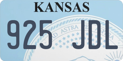 KS license plate 925JDL