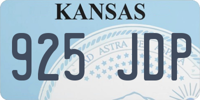 KS license plate 925JDP