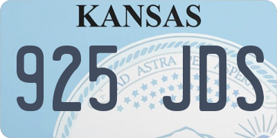 KS license plate 925JDS