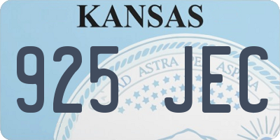 KS license plate 925JEC