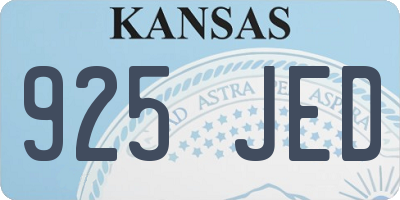 KS license plate 925JED