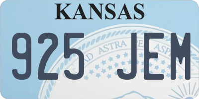 KS license plate 925JEM