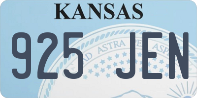 KS license plate 925JEN